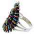 Sterling Silver Multicolor Needlepoint Southwestern Ring Size 5-1/2 VX56757